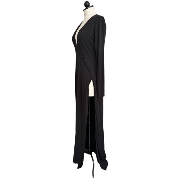 Bump Biddy Narine NEW Plunge  Maxi Maternity Dress Sexy High Slits Black Size M - Picture 9 of 16